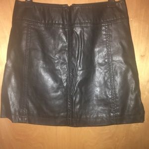 Free people leather mini skirt